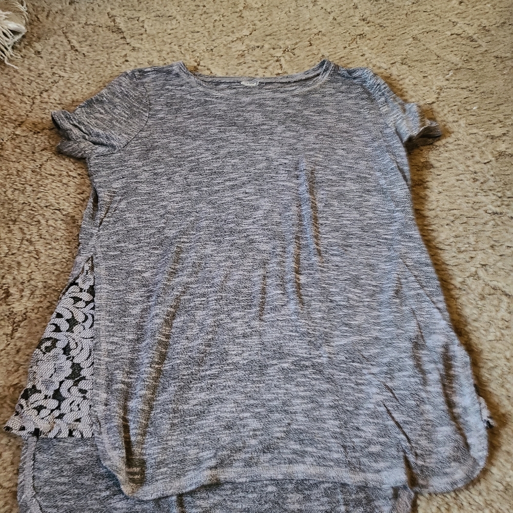 Gray flowy top
